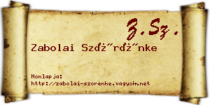 Zabolai Szörénke névjegykártya